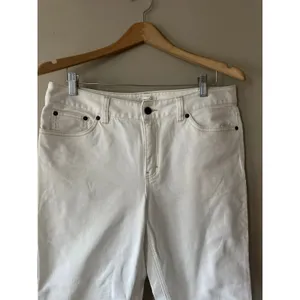 Ann Taylor Loft White Straight Leg Jeans Size 12 thumbnail 2