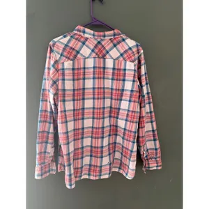 LL Bean Womens XL Pink Blue Plaid Cotton Button Down Shirt Long Sleeve 282506 thumbnail 5