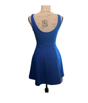 H&M Royal Blue Sleeveless Fit-and-Flare Minidress thumbnail 4
