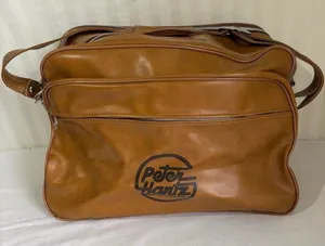 Vintage Peter Hantz Caramel Brown Faux Leather Travel Bag Shoulder Duffle thumbnail 1