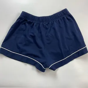 H&M Pajama‎ Set Navy Blue White Trim Size XS Shorts Short Sleeve Top Shirt Women thumbnail 5