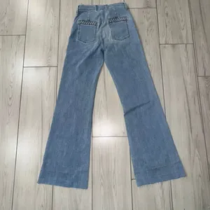 NWOT 7 For All Mankind Braided Denim‎ Flare Jeans Wide Leg Women's Size 26 Light thumbnail 10