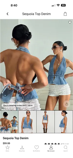 Princess Polly Sequoia Denim Top thumbnail 4