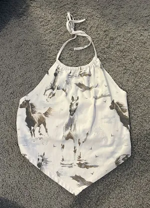 Light Pink Halter Cropped Top thumbnail 1