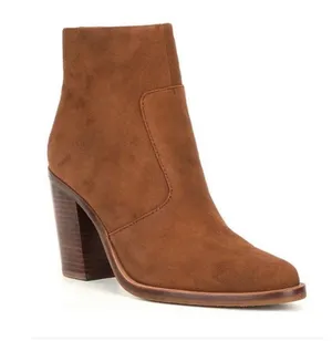 Gianni Bini Tovyy Booties Brown Suede Leather Block Heel Zip Up Women’s Size 7.5 thumbnail 1