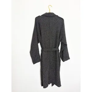 NWT Lulus Prepped Perfection Black White Tweed Trench Coat Size XL Quiet Luxury thumbnail 12