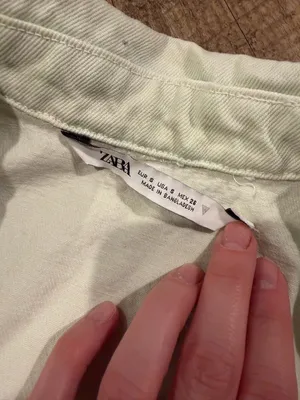 Zara Light Mint Denim Vest Jacket Small thumbnail 4