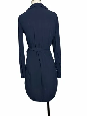 Splendid Belted Mini Navy Dress thumbnail 3
