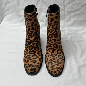 Steve Madden Womens Jozie Leopard Print Calf Hair Ankle Booties Size 6.5 M thumbnail 7