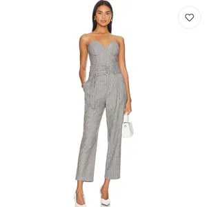 Line & Dot Paola Wool Blend High Rise Belted Trousers Grey L NWT thumbnail 4