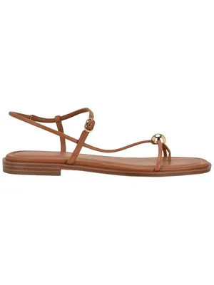 NWT Tommy Hilfiger Womens Taras Strappy Flats Sandals Medium Natural Brown 7.5M thumbnail 2