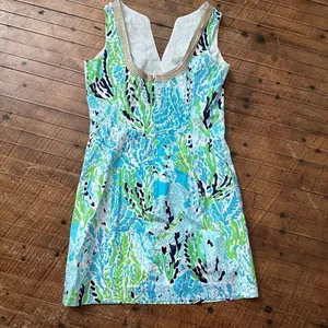 Lilly Pulitzer Lets Cha Cha gold neckline 0 Janice shirt dress thumbnail 3