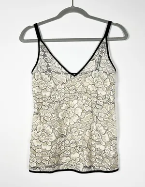Aritzia Halsmann Allover Floral Flower Lace Sheer V Neck Camisole Tank thumbnail 2