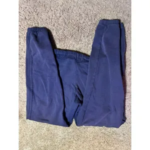 High Camp Club Navy Blue Jogger Sweatpants Plaid Trim Drawstring Medium thumbnail 3