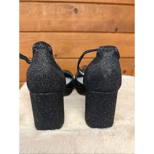 Mix No. 6 Charlotte pumps block heel Black/Silver glitter Sz 6 NWOT thumbnail 3