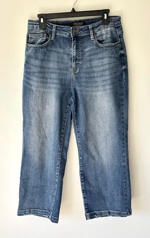 Judy Blue Wide Leg Jeans Medium Wash Denim thumbnail 1