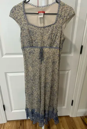 Vintage Floral Dress Blue thumbnail 1