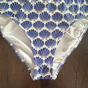 Kate Spade New‎ York Blue White Seashell Print Hipster Bikini Bottom Summer Chic thumbnail 4