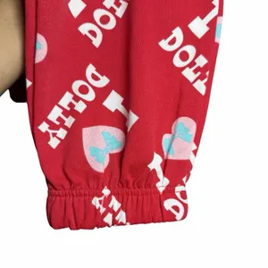 Dolly Parton Pajama Pants L Red I Love Dolly Heart Print Lounge Joggers Cozycore thumbnail 7
