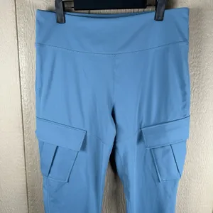 NEW Halara HaloTek Air Womens Sz XL Cargo Pocket Leggings Butt Lift Blue Stretch thumbnail 2