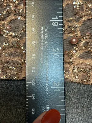 Anthropologie Blue Tassel Sheer Pearl Embellished Glittery Top size Large thumbnail 13