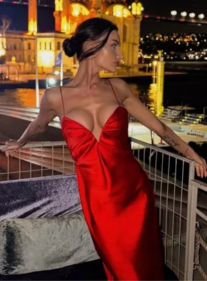 Zara maxi Red Evening Dress corset satin midi wedding party cocktail thumbnail 9