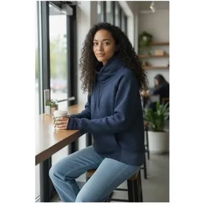 Athleta Sweatshirt Jacquard Elevation Blue Textured Mock Neck Pullover Sz. S thumbnail 2