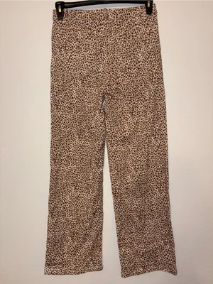 NWOT Bailey Rose Leopard Cheetah Print High Rise Straight Wide Leg Pants S thumbnail 4