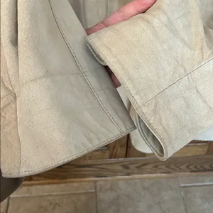 Bod + Christensen Light‎ Tan Cream Suede Leather Jacket coat Long Women’s Medium thumbnail 6