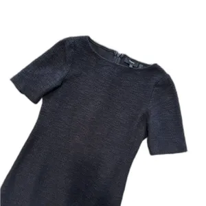 Theory | Black Tweed Cotton Knit Dress Size 4 Knee Length Career Work Business thumbnail 7