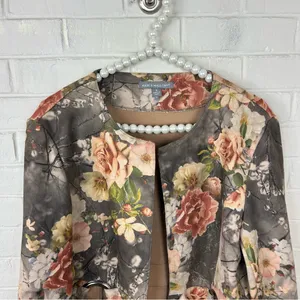 Kate & Mallory Faux Suede Floral Jacket Size M thumbnail 3
