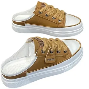 NWT ~ Tan Flat Mule Slip-On Backless Casual Sneakers Shoes ~ Women's Size 11 1/2 thumbnail 5