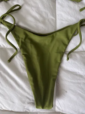 Olive Green Halter Top Bikini Set Small thumbnail 3