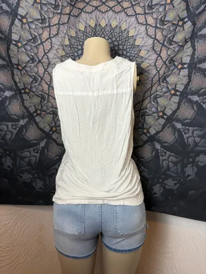 A New Day White Lace V-Neck Sleeveless Top thumbnail 8