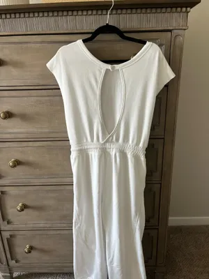 White Drawstring Jumpsuit thumbnail 9
