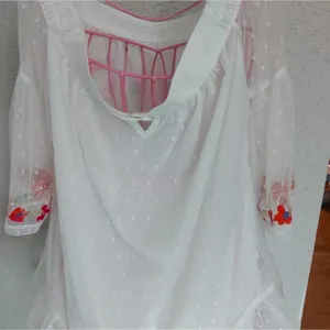 Umgee Boho Mesh Floral Embroidered Peasant Top S Festival Concert Indie Casual thumbnail 4