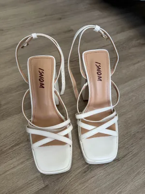 Amazon White Chunky Heels thumbnail 3