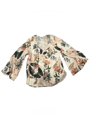 show me your mumu hippy dippy boho bell sleeve tunic floral pullover blouse M thumbnail 3