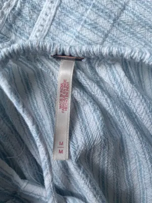 Free People desert Blue Striped Ruffle Mini Dress Cotton Summer beach M thumbnail 5