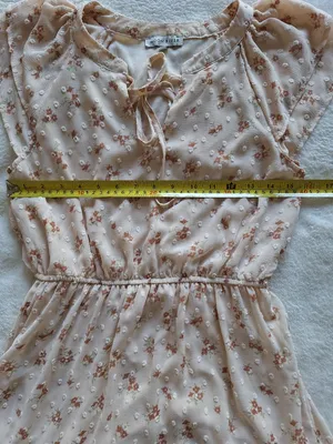 Moon River Floral Swiss Dot Tiered Midi Dress Tie Neck S thumbnail 5