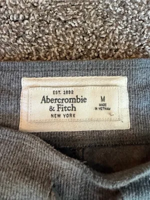 Abercrombie & Fitch Gray Wide Leg Sweatpants Logo Lounge Pants M thumbnail 3