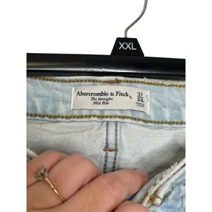 Abercrombie & Fitch Women‎ Jeans The Straight Leg High-Rise Stretch Denim 37/24R thumbnail 6