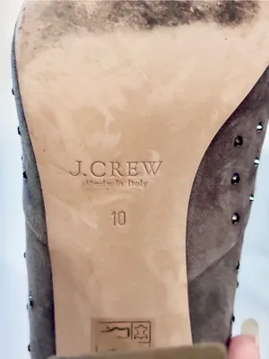 J. Crew Grey Suede Studded Ankle Booties thumbnail 7