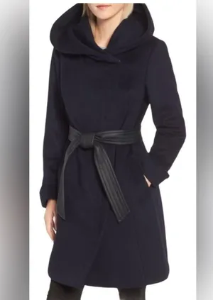 Cole Haan Tie-waist Wool blend Wrap coat thumbnail 11