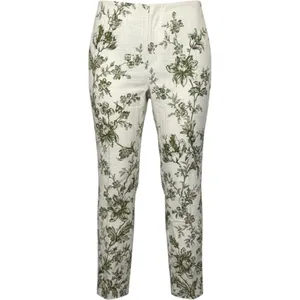 Saks Fifth Avenue Sport Linen Floral‎ Toile Pants Green Cream Size 2 Luxury thumbnail 2