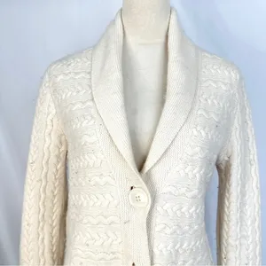 Jones New York Signature Cable Knit‎ Cardigan Sweater Shawl Collar Wool Blend XL thumbnail 2