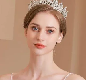 Kamirola Royal Crystal Tiara for Queens and Princesses, Bridal Crown thumbnail 2
