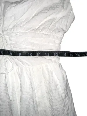 NWT Abercrombie & Fitch Textured Plunge White Mini Dress MEDIUM TALL thumbnail 8