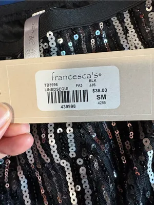 Women’s Black/Silver Sequin Mini Skirt Party Cocktail Sparkly-Size Small New thumbnail 3