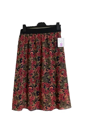 LuLaRoe Shirt Sz XL LOLA Paisley Print Broad Waistband Lined Flowy A-Line thumbnail 2